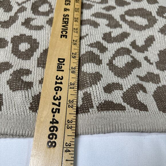89th & Madison Women’s Large Brown Leopard Print Long Sweater Cardigan Duster - Picture 8 of 10